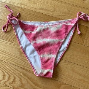 Pink tie dye scrunch bikini bottoms